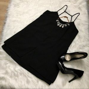 Topshop Black Double Layer Shift Dress Black Size 10